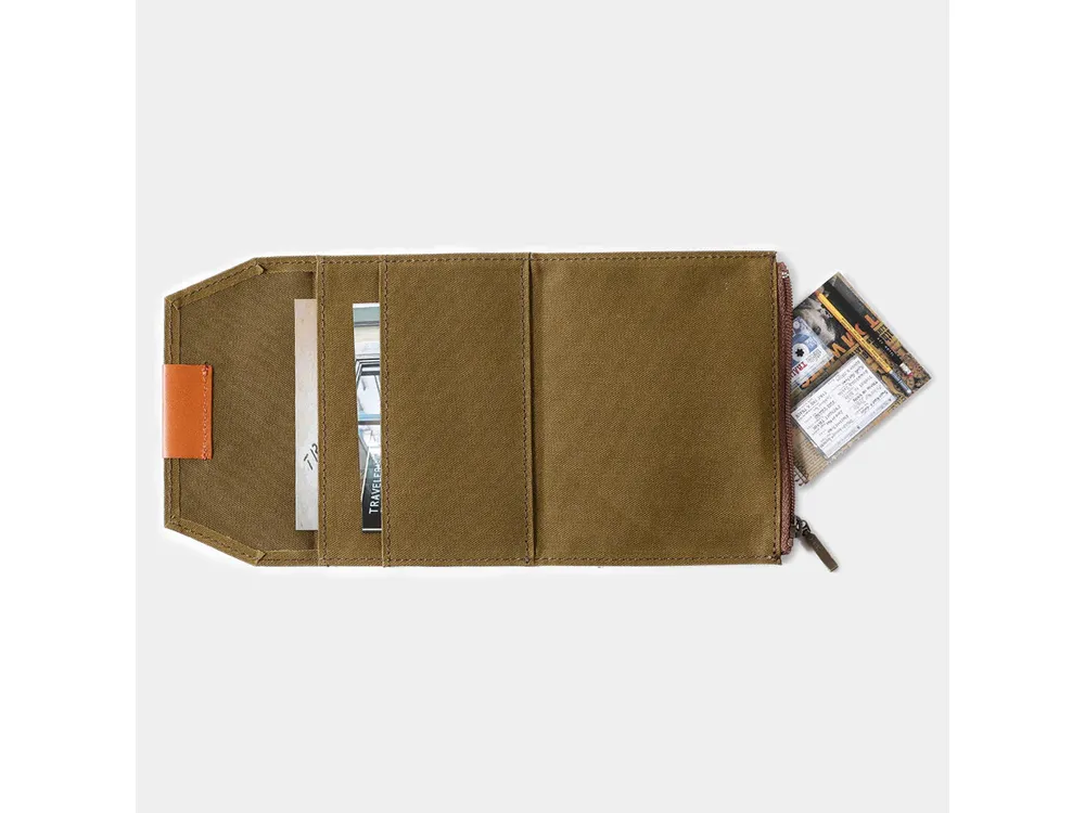 Traveler's Factory Passport Size - Cotton Zipper Case - Olive - Image 3