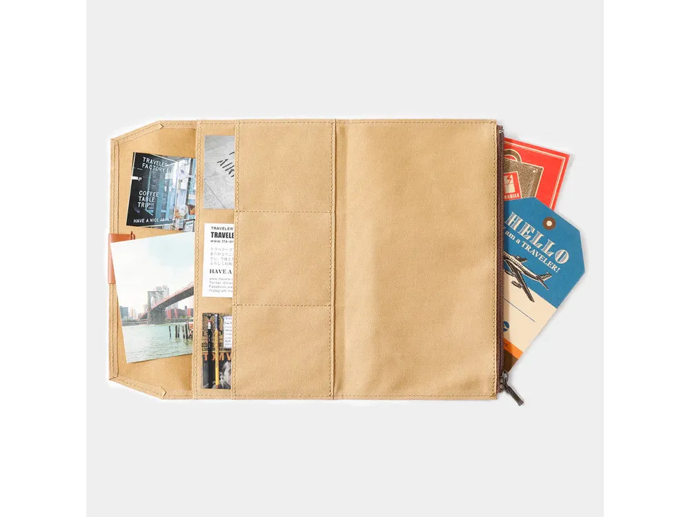 Traveler's Factory Regular Size - Cotton Zipper Case - Beige - Image 3