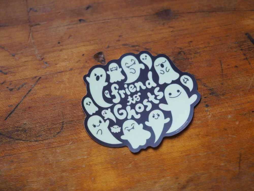 Turtle's Soup - Vinyl Sticker - Friend to Ghosts (Glow in the Dark)