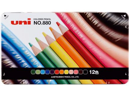 Uni Mitsubishi Colored Pencils No.880 - 12 Pack
