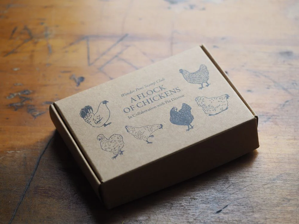 Wonder Pens x Pix Dessine - Stamp Set of 6 - A Flock of Chickens