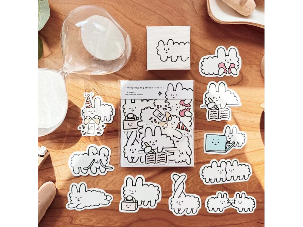 Yohand Studio - Medium Stickers - 10 Stickers - Many Dog Cloud
