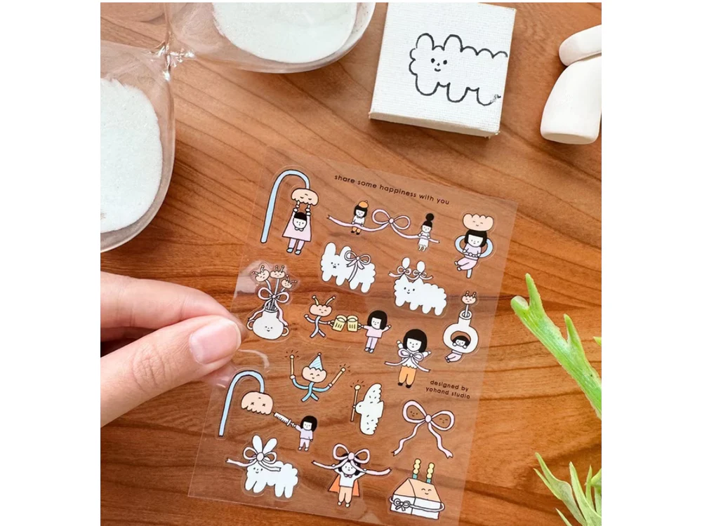 Yohand Studio - Transparent Die-Cut Stickers - 1 Sheet - Share Some Happiness With You