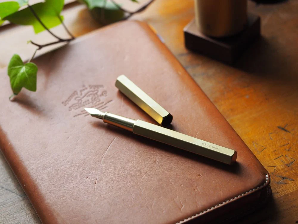 YSTUDIO Classic Revolve Fountain Pen - Brass - Image 3