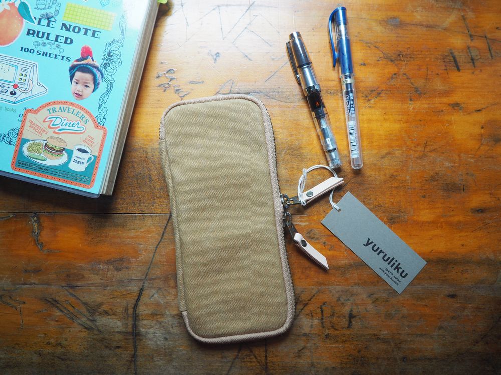 Yuruliku - FLAT tool case 3 pens - Beige