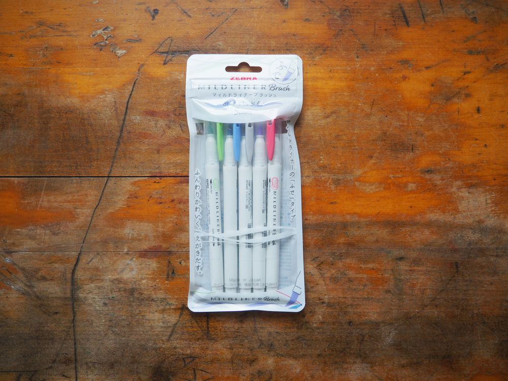 Zebra Mildliner Brush Set - Mild Colors Set 1 (Pack of 5)