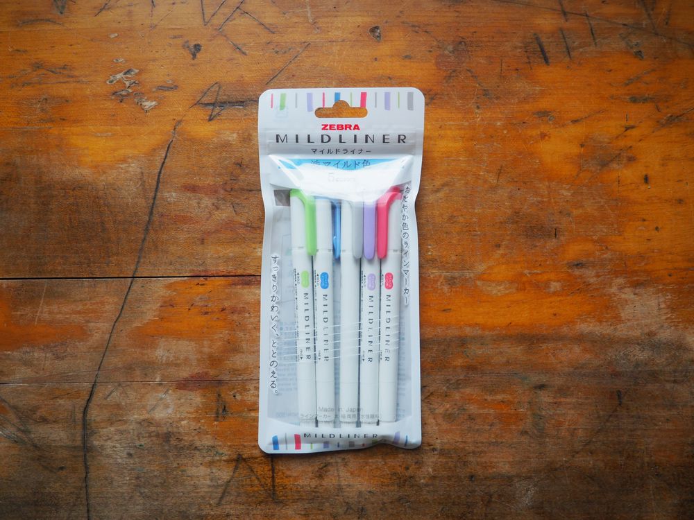 Zebra Mildliner Set - Mild Colors Set 1 (Pack of 5)