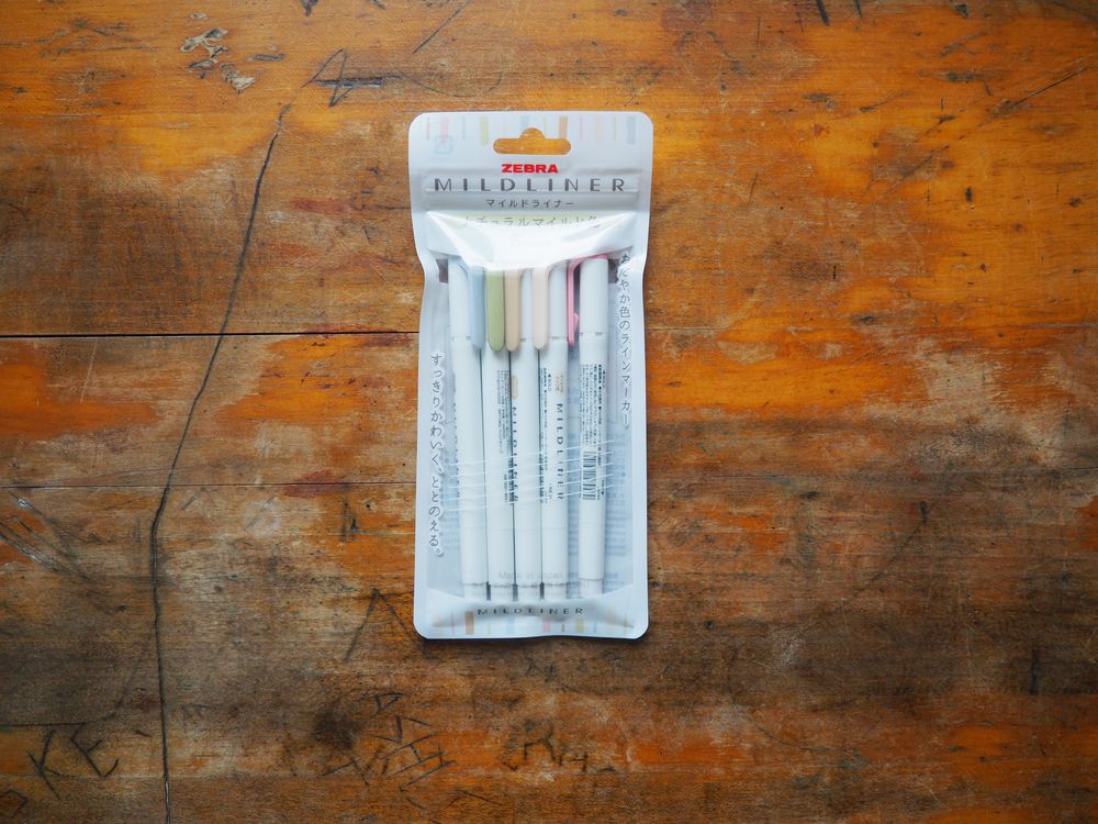 Zebra Mildliner Set - Natural Mild Colors Set (Pack of 5)