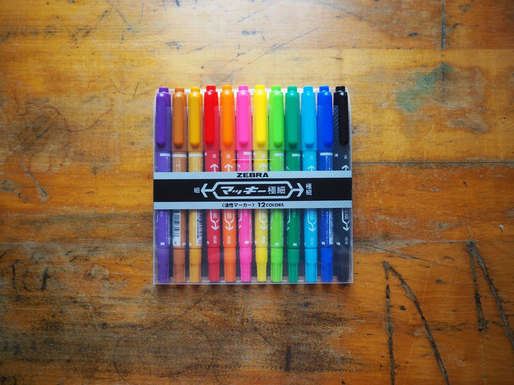 Zebra Permanent Dual Tip Markers (Pack of 12)