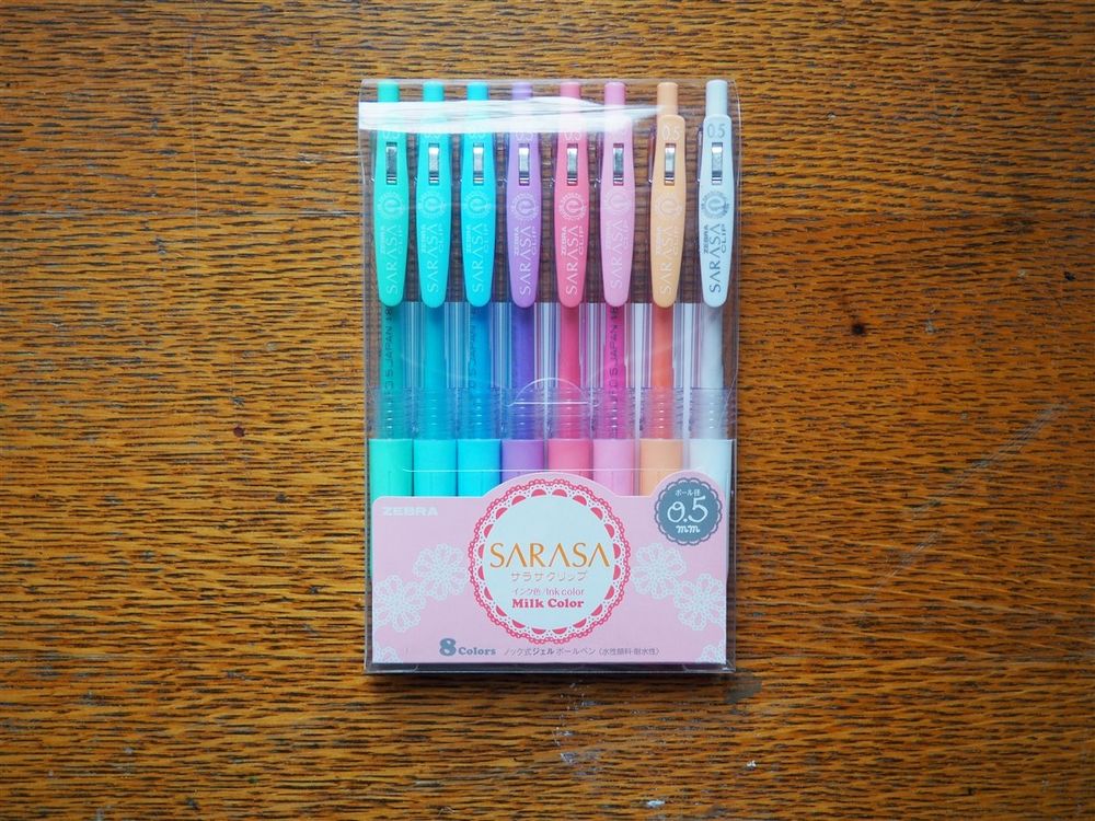 Zebra Sarasa Retractable Gel Pen - 0.5mm - Milk Colors (Pack of 8)