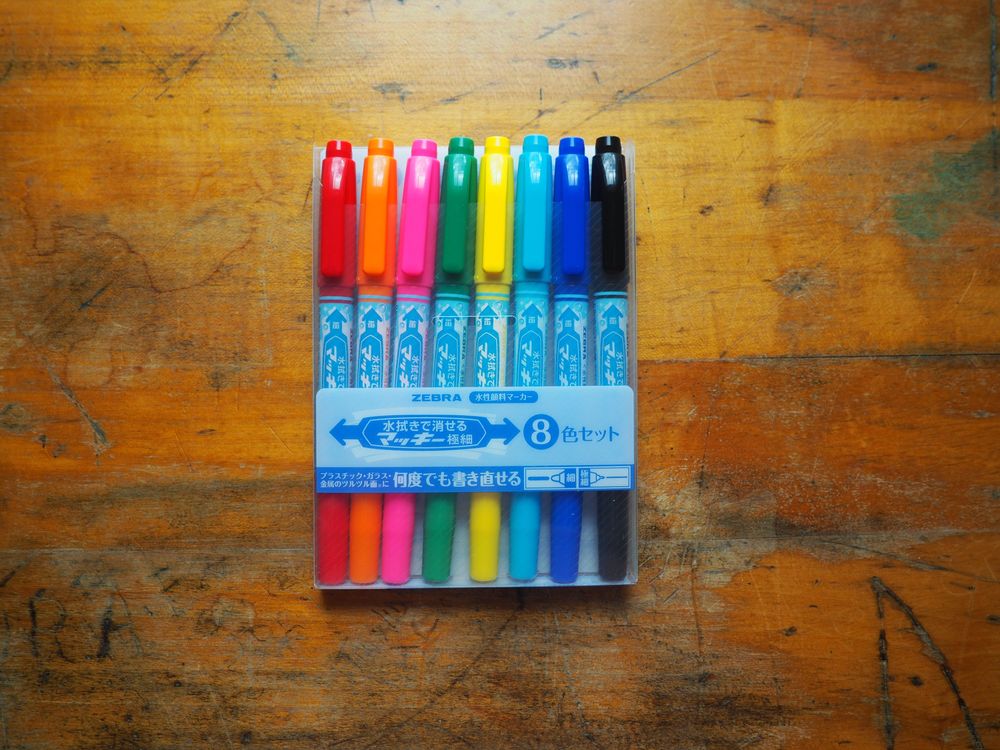 Zebra Wet Erase Dual Tip Markers (Pack of 8)